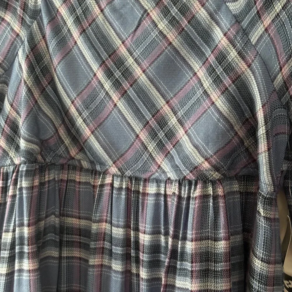 New Trixxi Girl Girls Blue Plaid Dress Size XL Extra Large